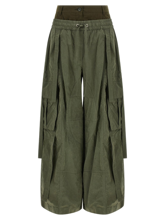 Double Layer Cargo Pantaloni Verde