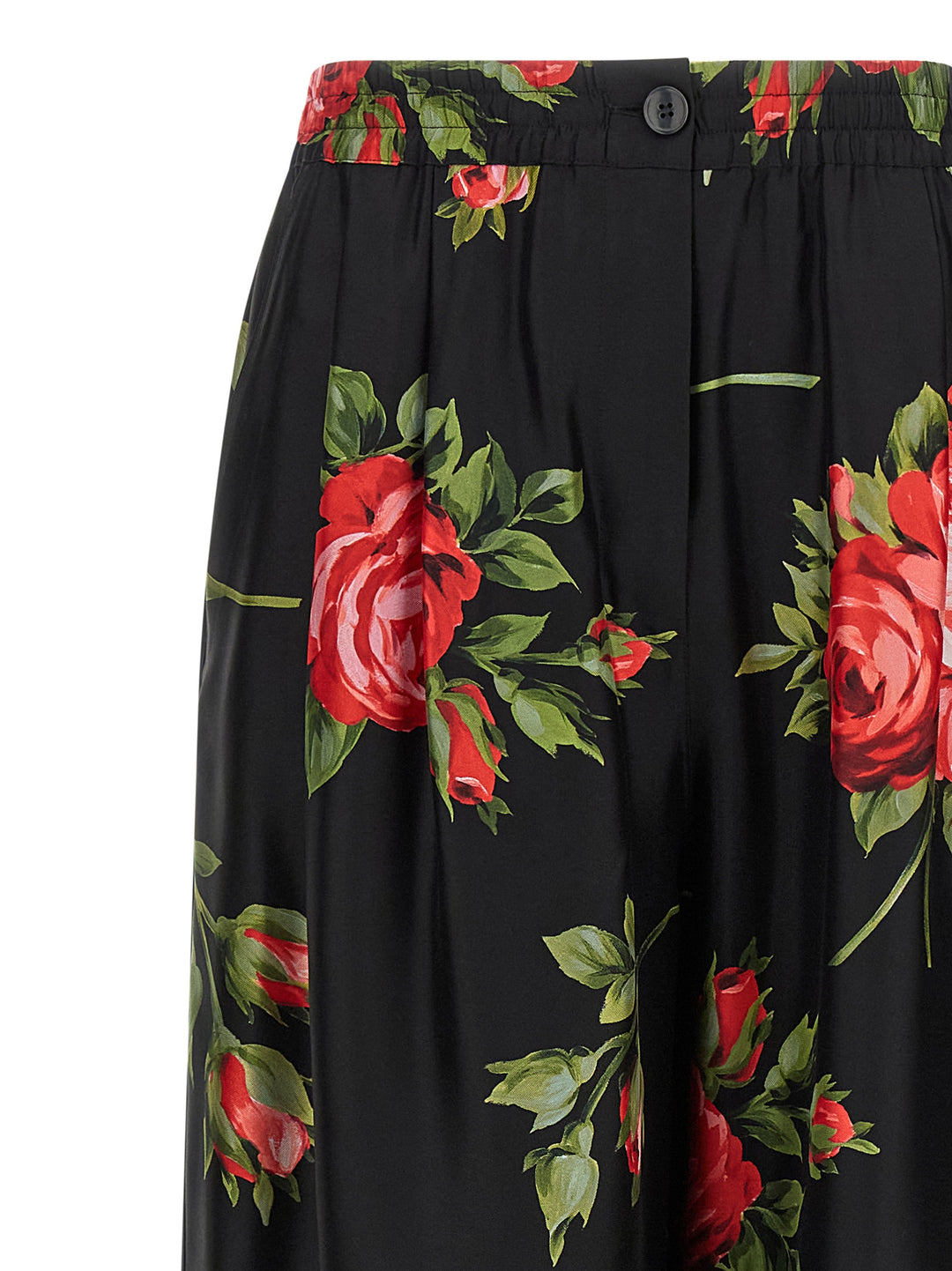 Dolce & Gabbana Bouquet Rose Pantaloni - Nero | 76865f9baad1234260df3f9f0a0bfeb02fa7ecd2
