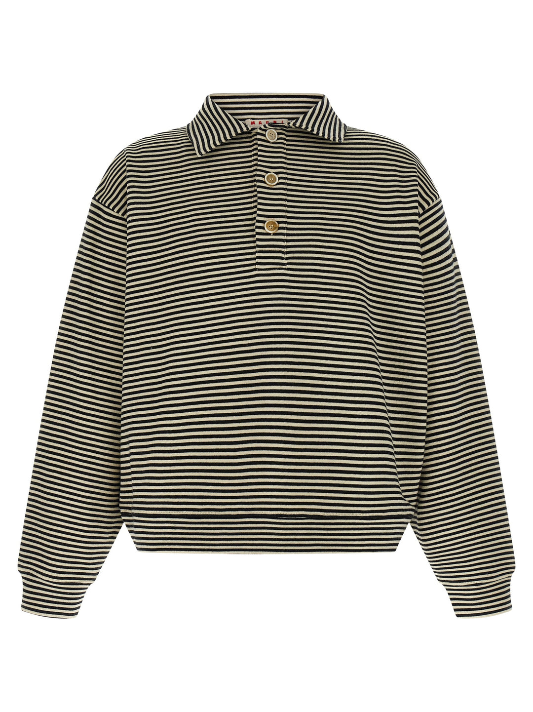 Marni Striped Polo Felpe - Nero | d41410b5fb47cfcde3d6623e9482eff6c3be1f0e