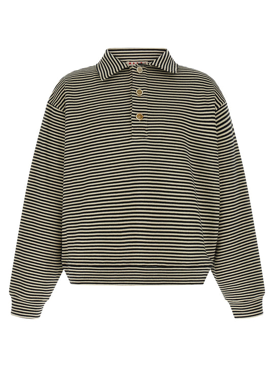 Striped Polo Felpe Nero