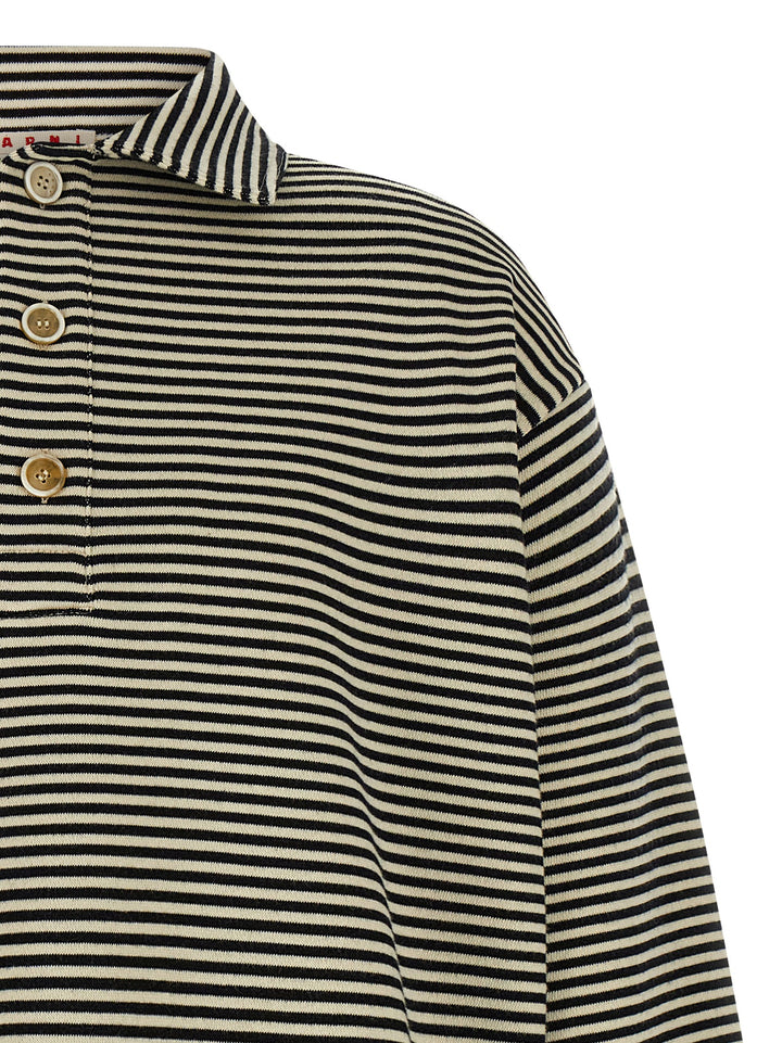 Marni Striped Polo Felpe - Nero | e3017e0ee514c57bf279728fd728140f17bbd8d5