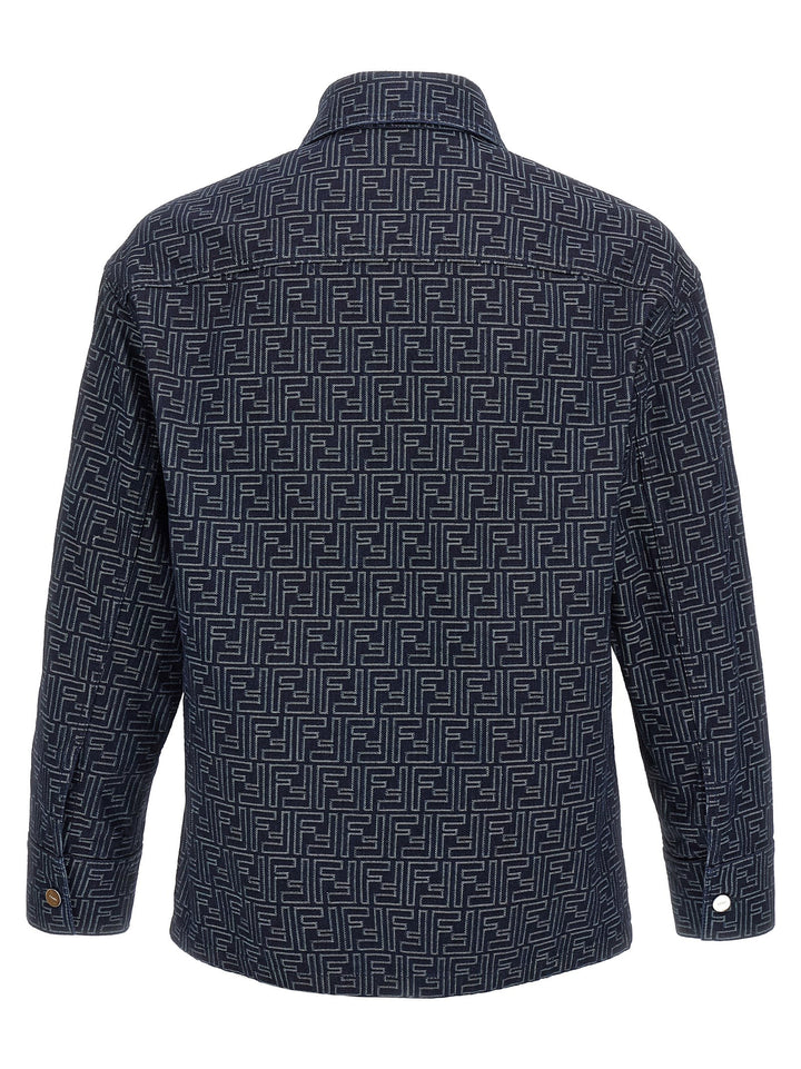 Fendi Overshirt Denim Ff Puffer Jackets - Blu | 1ef40c682d83ca25794629532444fdcc17d0480d