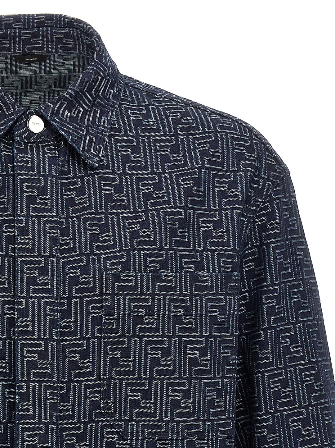 Fendi Overshirt Denim Ff Puffer Jackets - Blu | 9a4900349ac6cef153e88e264f3cc35974acfb61