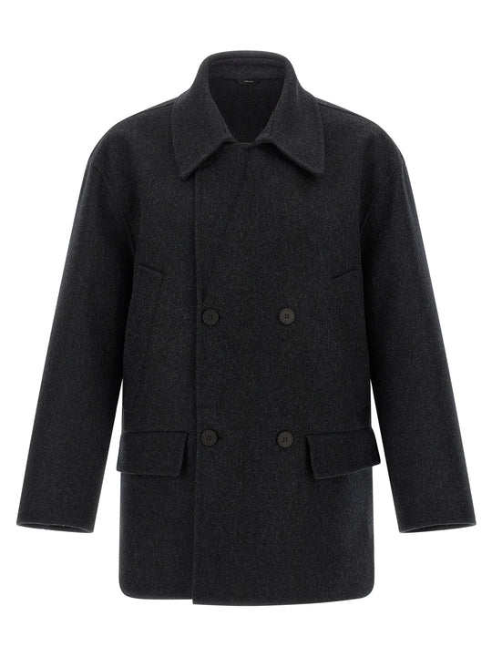 Felt Wool Coat Trench E Impermeabili Grigio