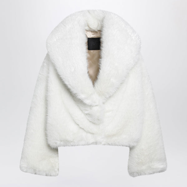 Carrie Jacket In White Faux Mink-Effect Fur