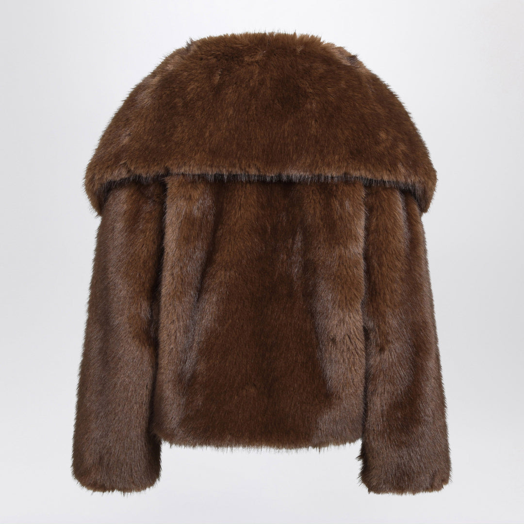 Bb Couture Barbra Jacke Aus Braunem Kunstpelz Mit Nerz-Effekt