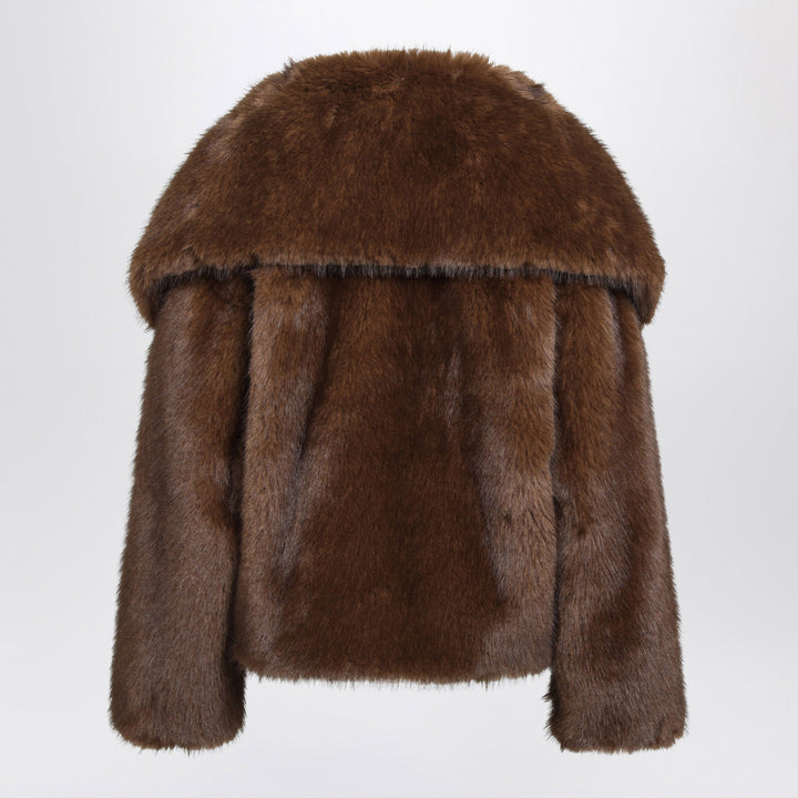 Bb Couture Barbra Jacke Aus Braunem Kunstpelz Mit Nerz-Effekt