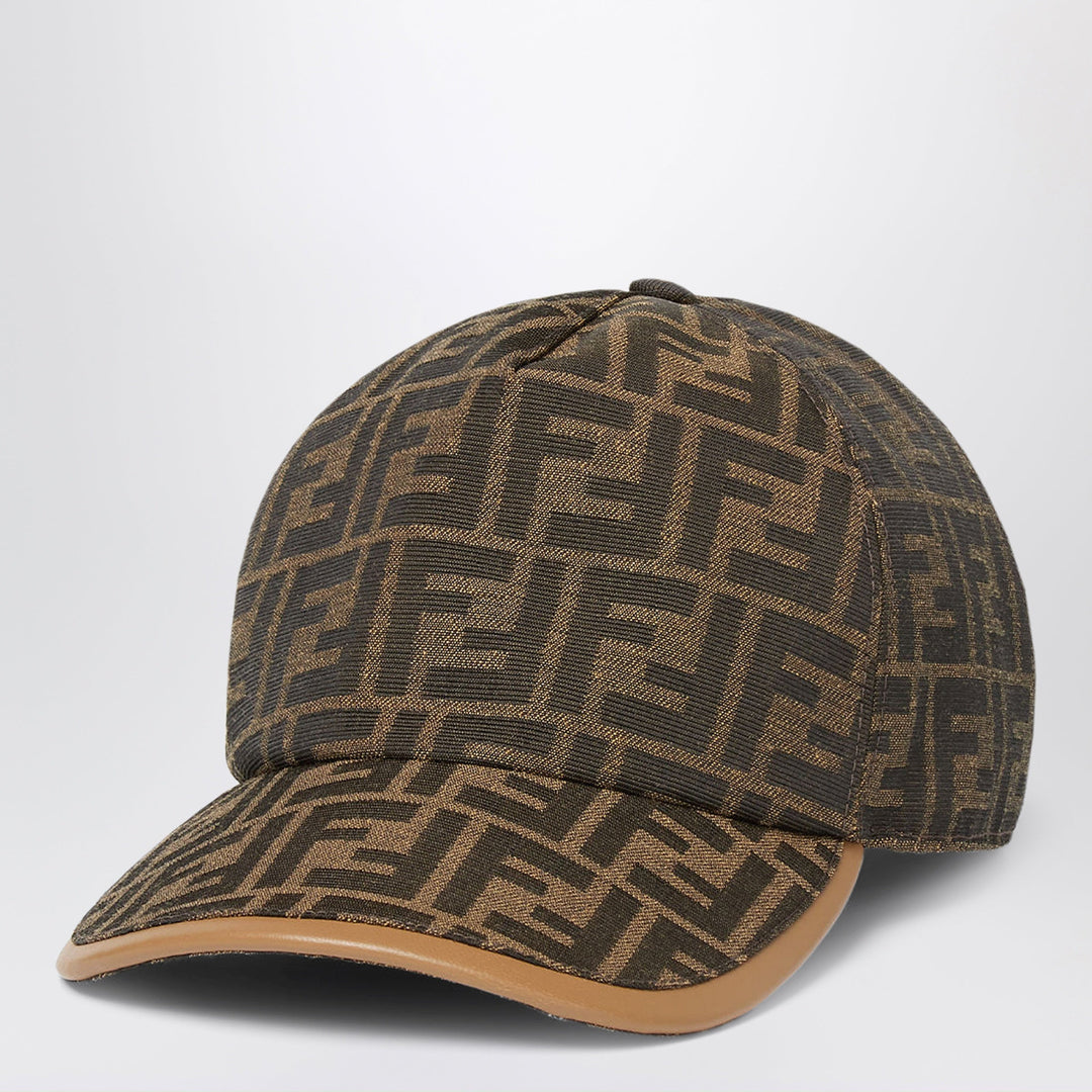 Fendi Tobacco Ff Jacquard Fabric Baseball Cap