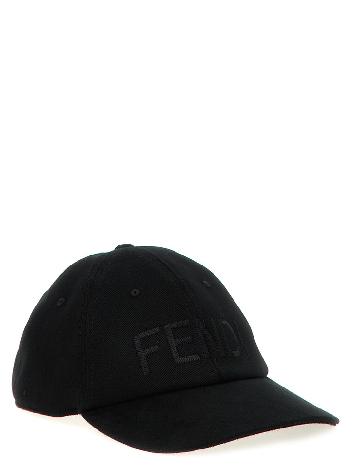 Fendi Logo Cap Cappelli - Nero | 8134434e8daefef94937d8849218aa3d32d8cbc3