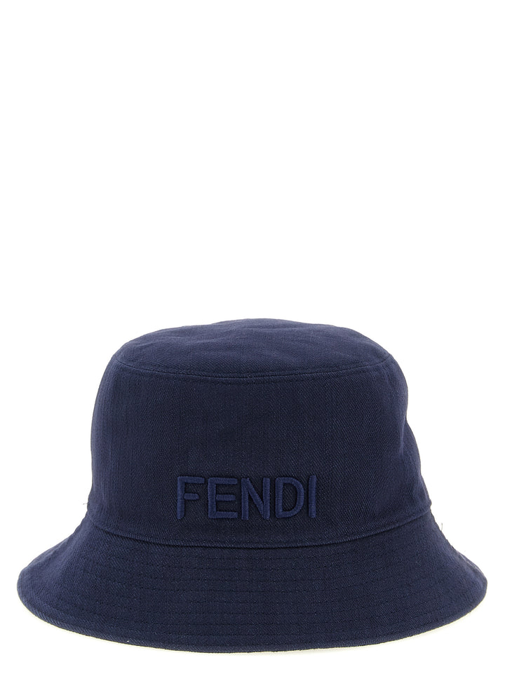 Fendi Reversible Denim Bucket Hat Cappelli - Blu | f92492010f55775bfa8473989674169846caed25