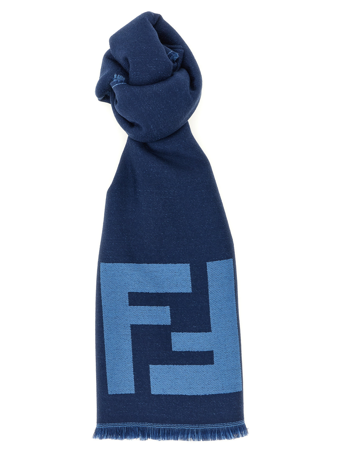 Fendi Ff Macro Scarf Sciarpe - Blu | 0e464b2d1771965d899e11993dcf3f88a5ab51b0