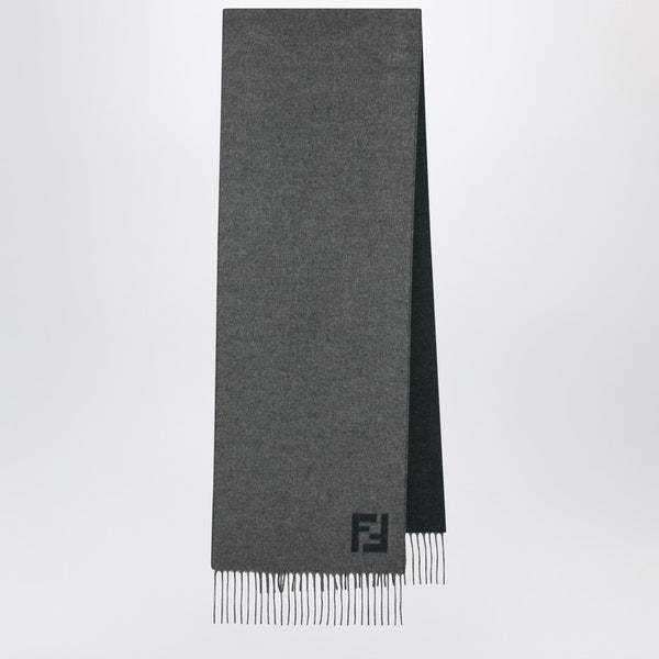 Grey/Green Wool And Cashmere Scarf