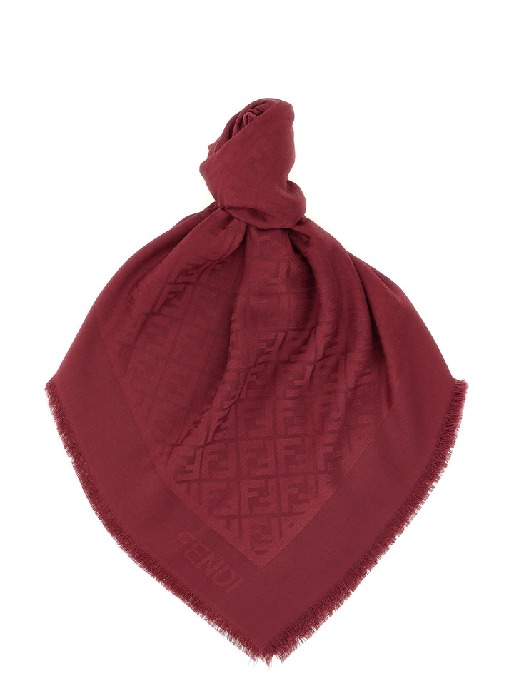 Fendi Ff Shawl Sciarpe - Bordeaux | f799bae61a8e4eccf4deaa53e1ef667d9cff1186