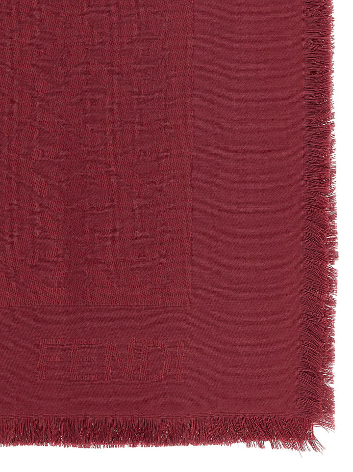 Fendi Ff Shawl Sciarpe - Bordeaux | ef81bba3c46a80a2a682d3cb58d3e8e2acd4fd1a