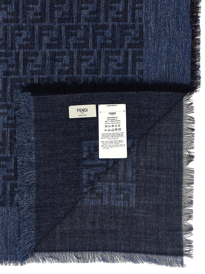 Fendi Ff Shawl Sciarpe - Blu | 1f60795be6913380886e19203f6556a8d3cbcaf7