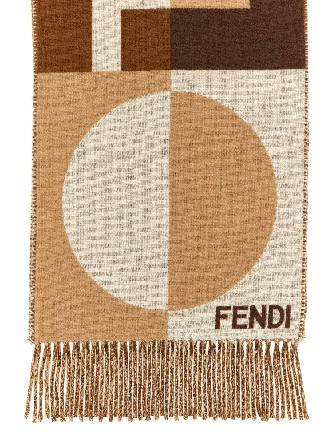 Fendi Cashmere Wool Scarf Sciarpe - Marrone | d2d83fd2cef96e95aa018fabe0faaa848816d74b