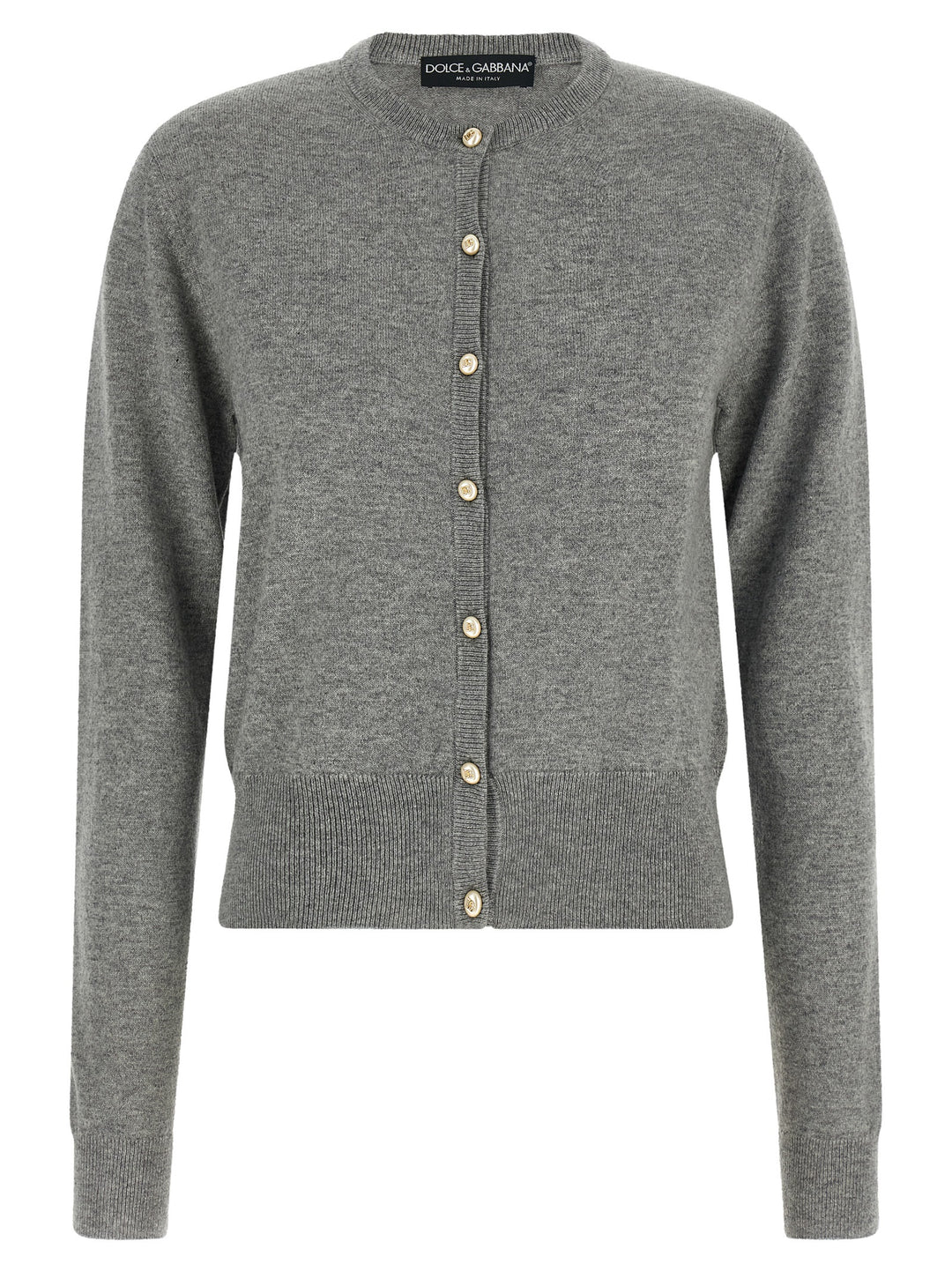 Dolce & Gabbana Logo Buttons Cardigan Maglioni - Grigio | 11a07359b8170db3f735125934253bb79acdd231