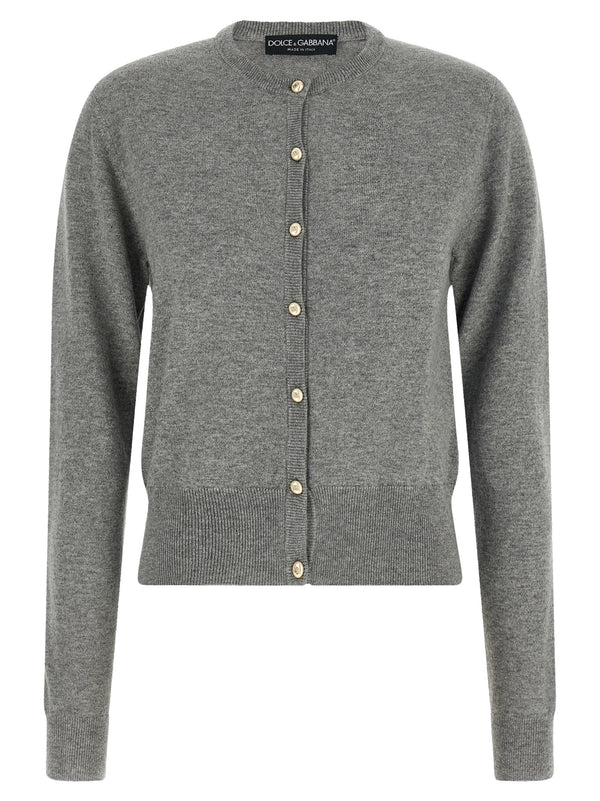Logo Buttons Cardigan Maglioni Grigio