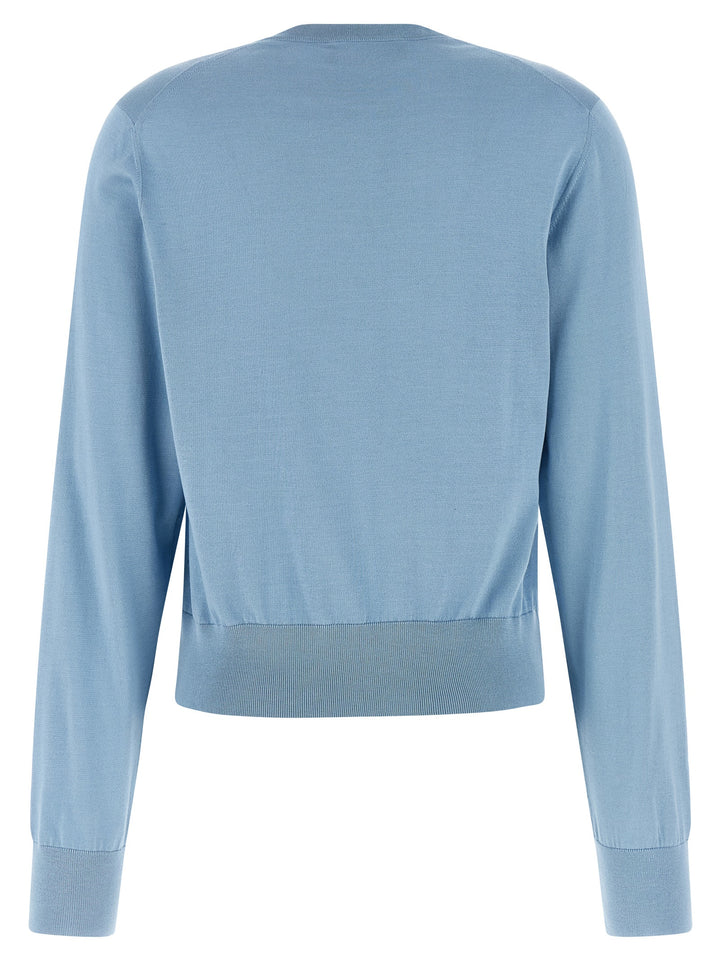 Dolce & Gabbana Floral Embroidery Cardigan Maglioni - Celeste | 4bf741cd398304cf146385b22cc371d521bc87ad