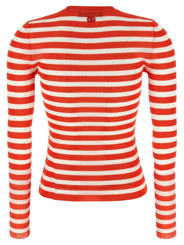 Dolce & Gabbana Striped Viscose Cardigan Maglioni - Arancione | 8d39798f59b6611295023bb93f90c9efab6c7184