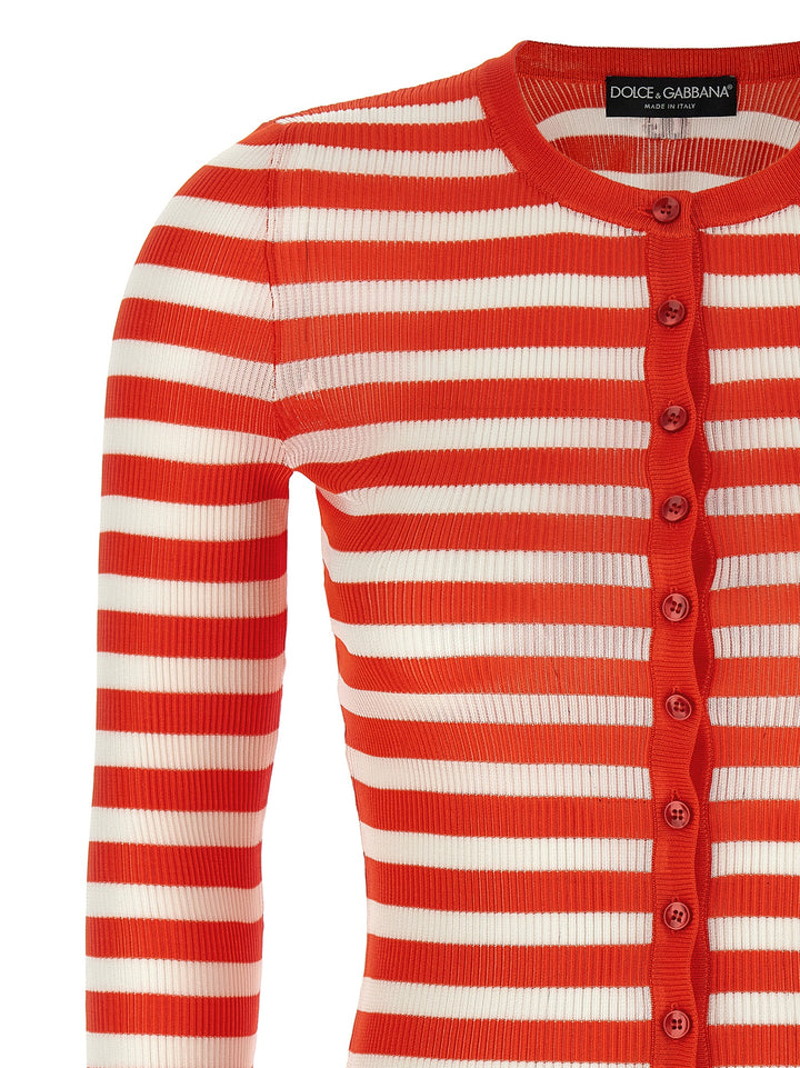 Dolce & Gabbana Striped Viscose Cardigan Maglioni - Arancione | ad19d4c040e204ac043f6bccfc128da224d60b11