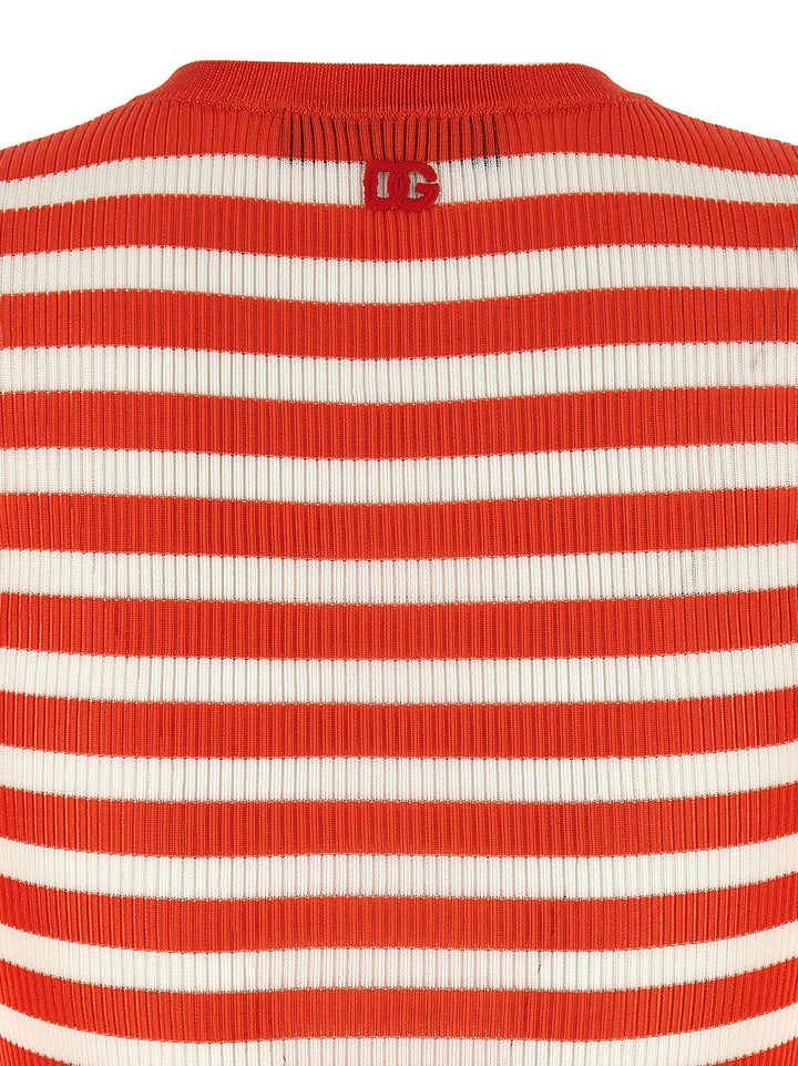 Dolce & Gabbana Striped Viscose Cardigan Maglioni - Arancione | d02a4eba1ed602f6c373e2eab63b1acfc785afeb