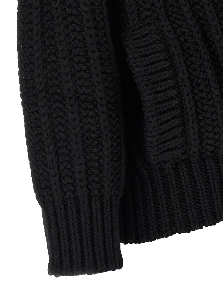 Dolce & Gabbana Coarse Wool Cardigan Maglioni - Nero | 74a15191eeee8f373a8c205dc4457e256db4a8a7