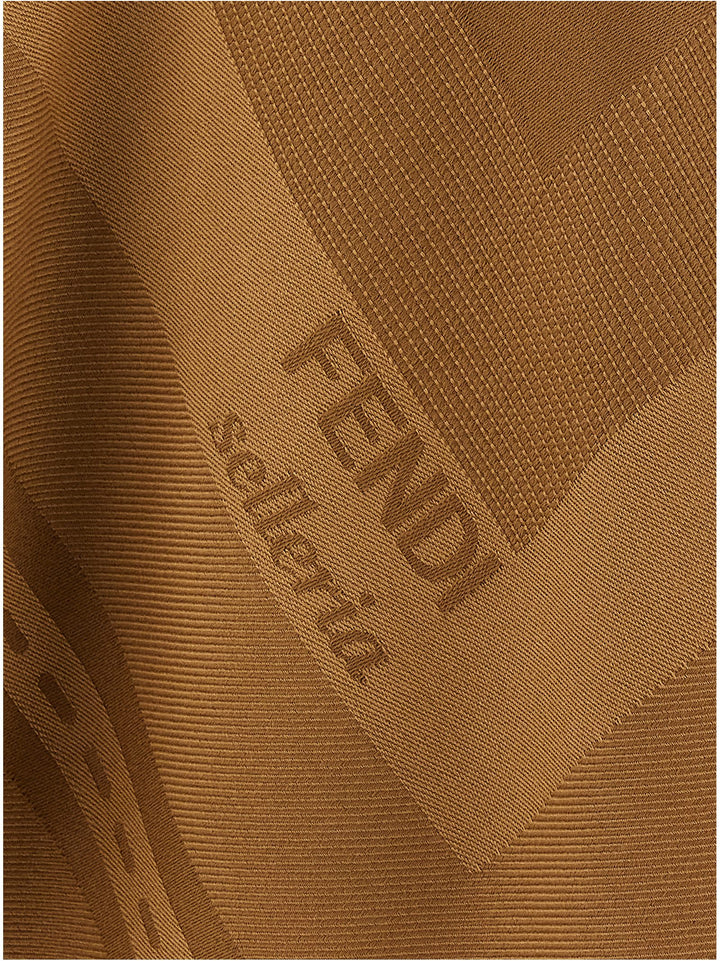 Fendi Jacquard Poncho Mantelle - Marrone | 206a0545bec2a0fe8daa2b9f6cc1ea479b10ef6c