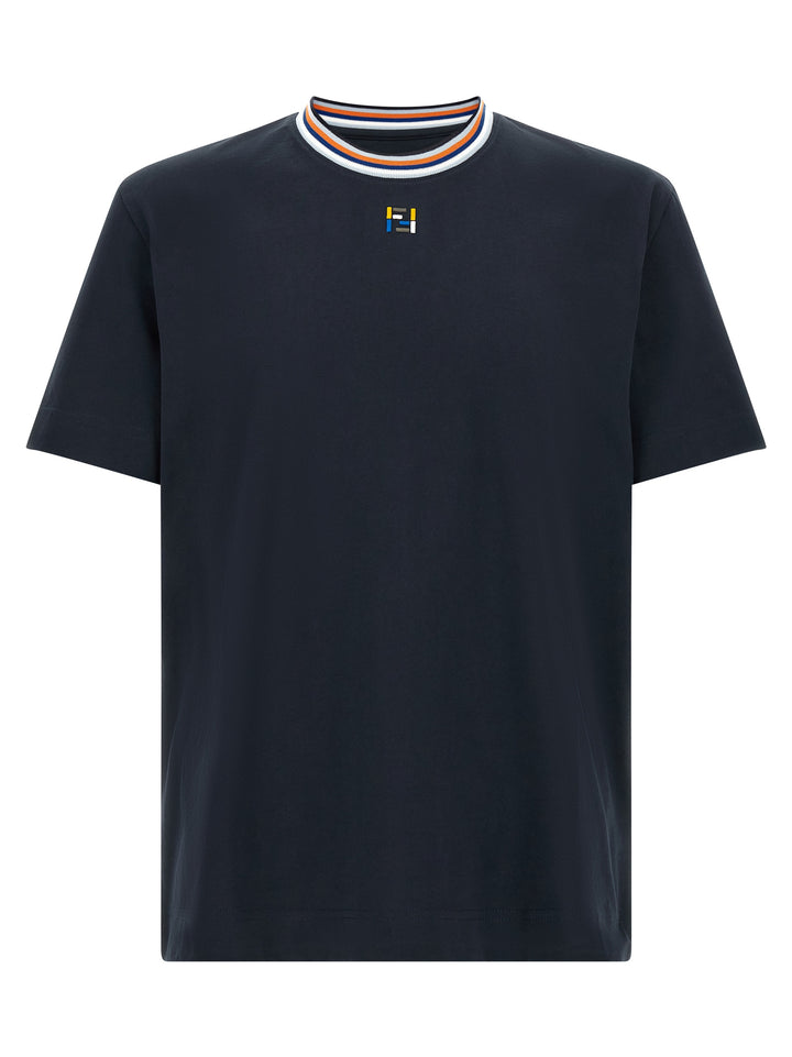 Fendi Ff Stitching T shirt - Blu | e443b3f0eee2be422336db4e78e00078b1afd4ec
