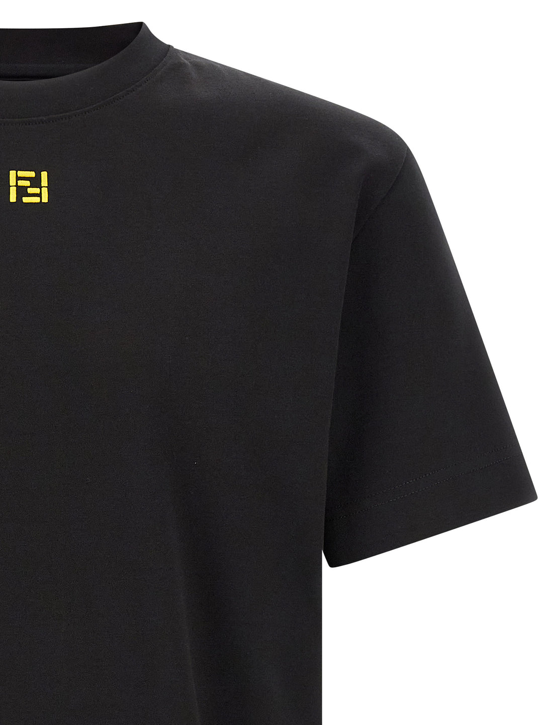 Fendi Embroidery T shirt - Nero | f3578e5d03ee572f89f1b5e11270ca0c02efd5b2