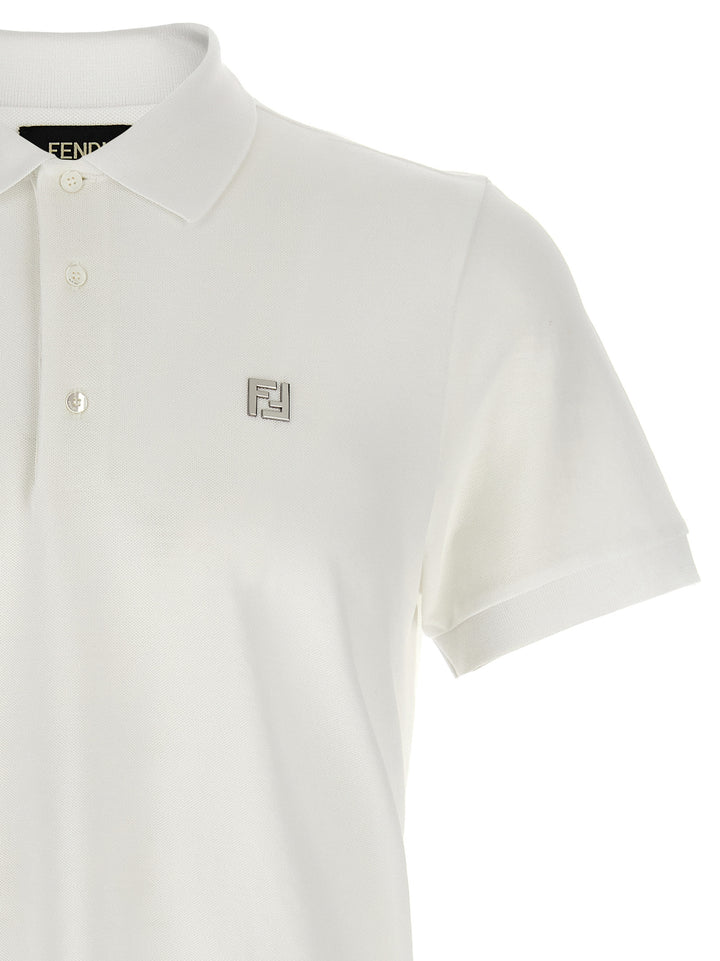 Fendi Ff Metallic Logo  Shirt Polo - Bianco | 5b3c0c3165e03ec6b5ffe30c2278c3b5d8c32f49