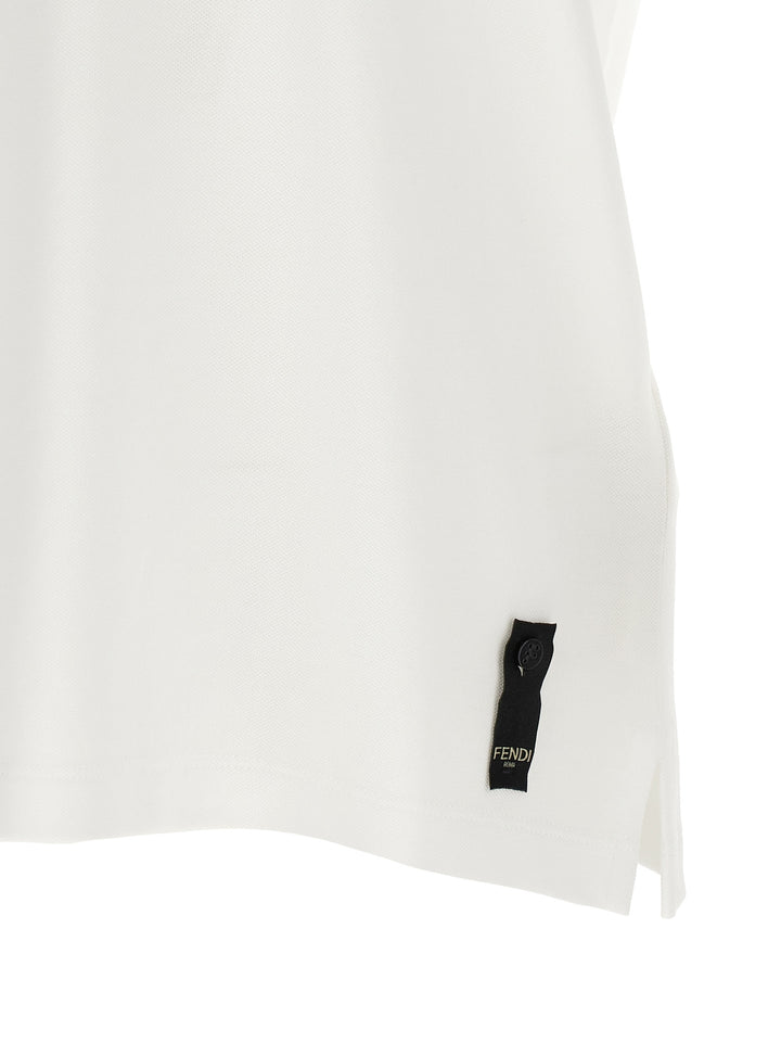 Fendi Ff Metallic Logo  Shirt Polo - Bianco | 0ce05d473f7210853907305f12044b936e5d984f