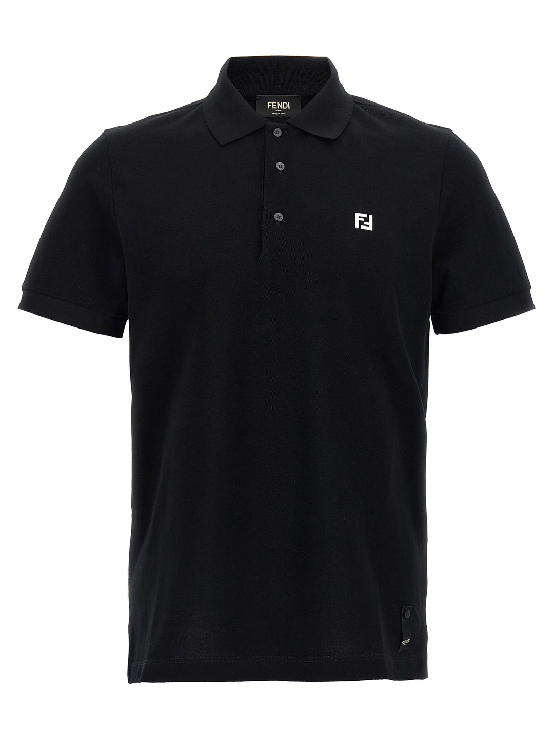 Fendi Ff Metallic Logo  Shirt Polo - Nero | b58abce2053ef9ce7f29671274b4866afb546768