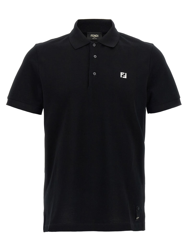 Fendi Ff Metallic Logo  Shirt Polo - Nero | b58abce2053ef9ce7f29671274b4866afb546768