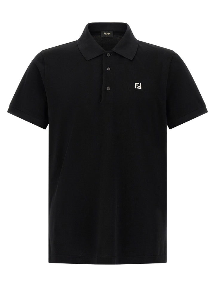 Fendi Ff Metallic Logo  Shirt Polo - Nero | 5a9092ad5a103ffdfb3d05b9c59e8d4da46c249c