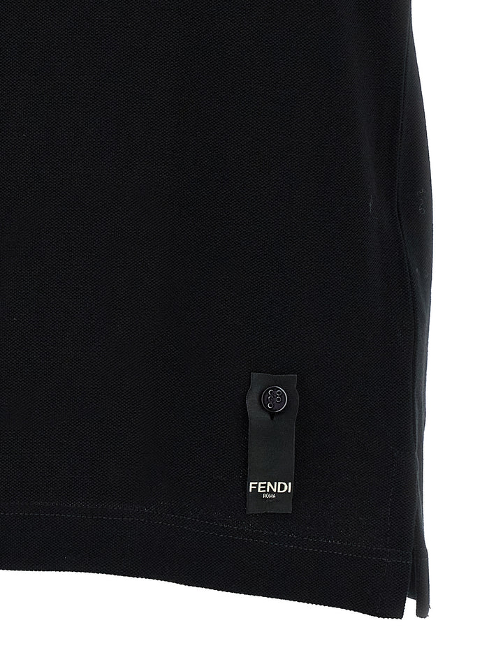 Fendi Ff Metallic Logo  Shirt Polo - Nero | 49e5336ae7fd1b65a22ac12ece4d0317735efe24