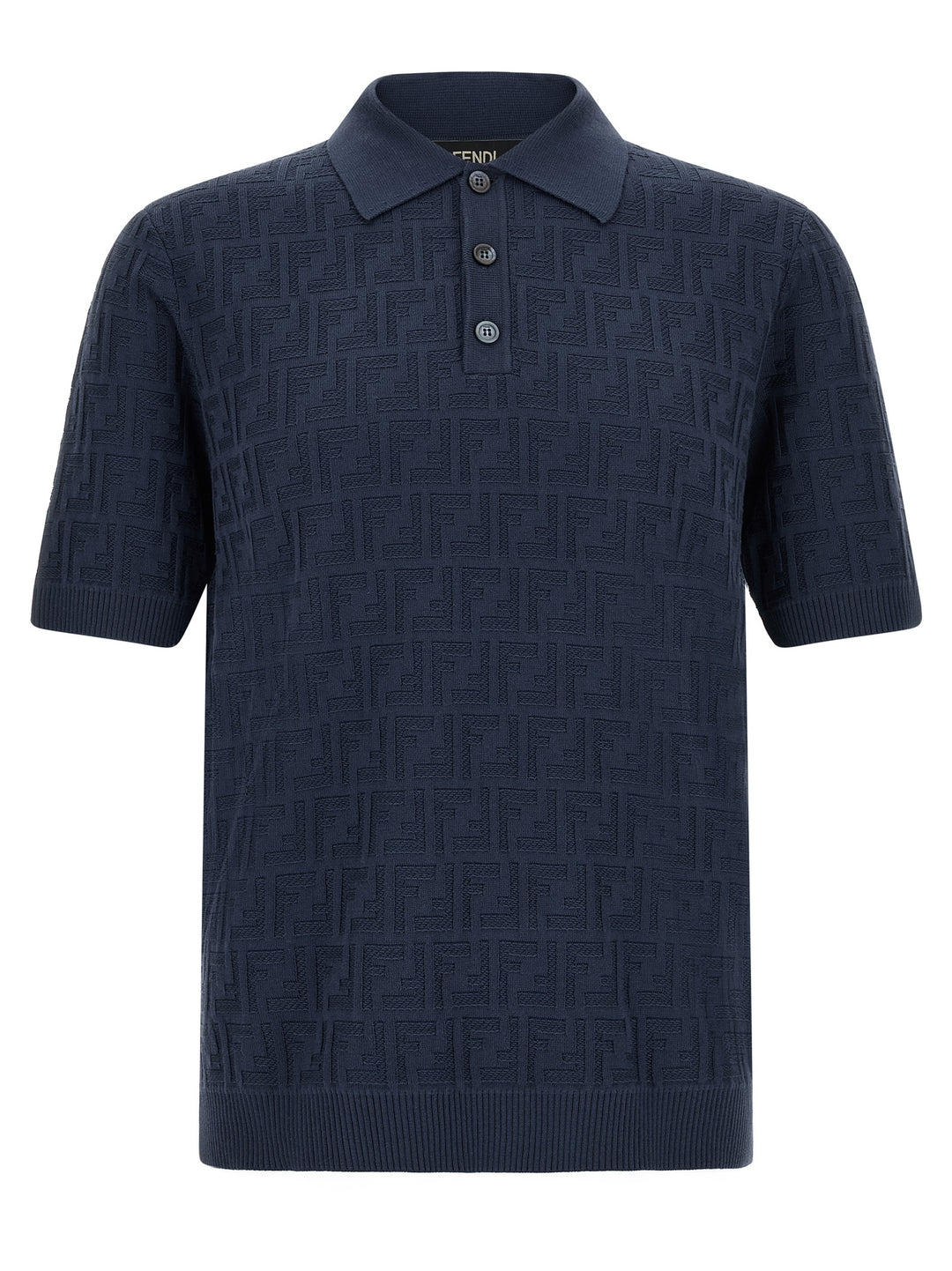 Fendi Ff Cotton  Shirt Polo - Blu | cc7ba3397edb1486178c78e1cfc8db4dc80df79d