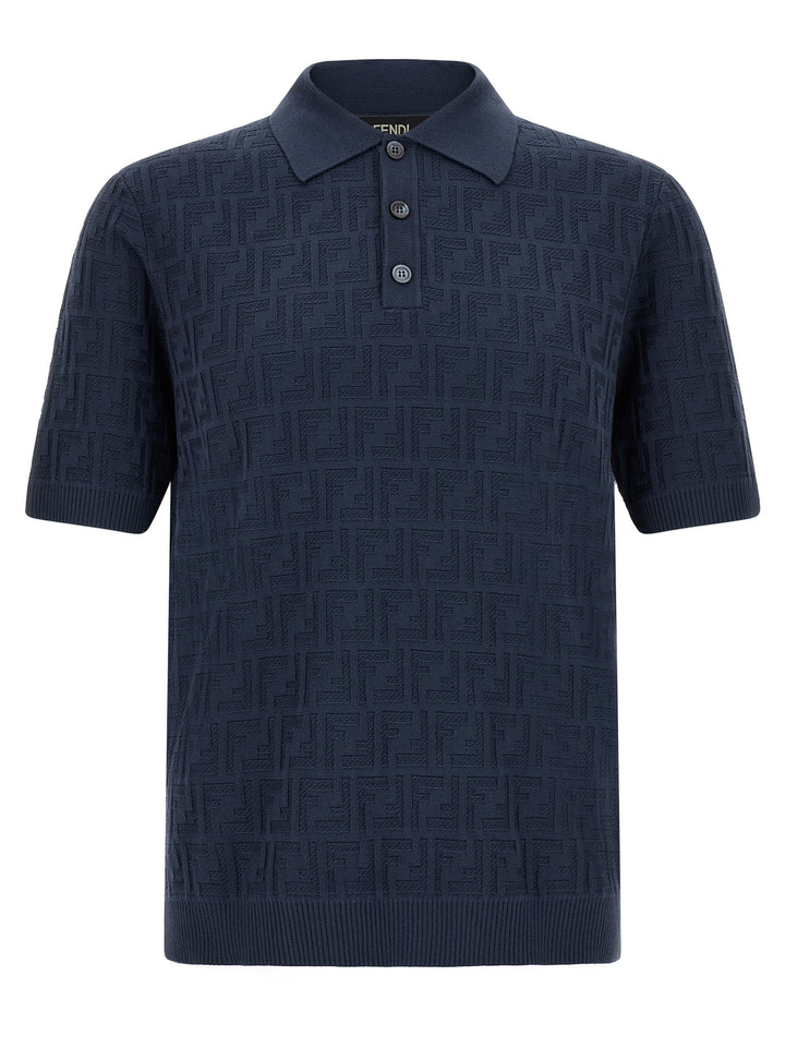 Fendi Ff Cotton  Shirt Polo - Blu | cc7ba3397edb1486178c78e1cfc8db4dc80df79d