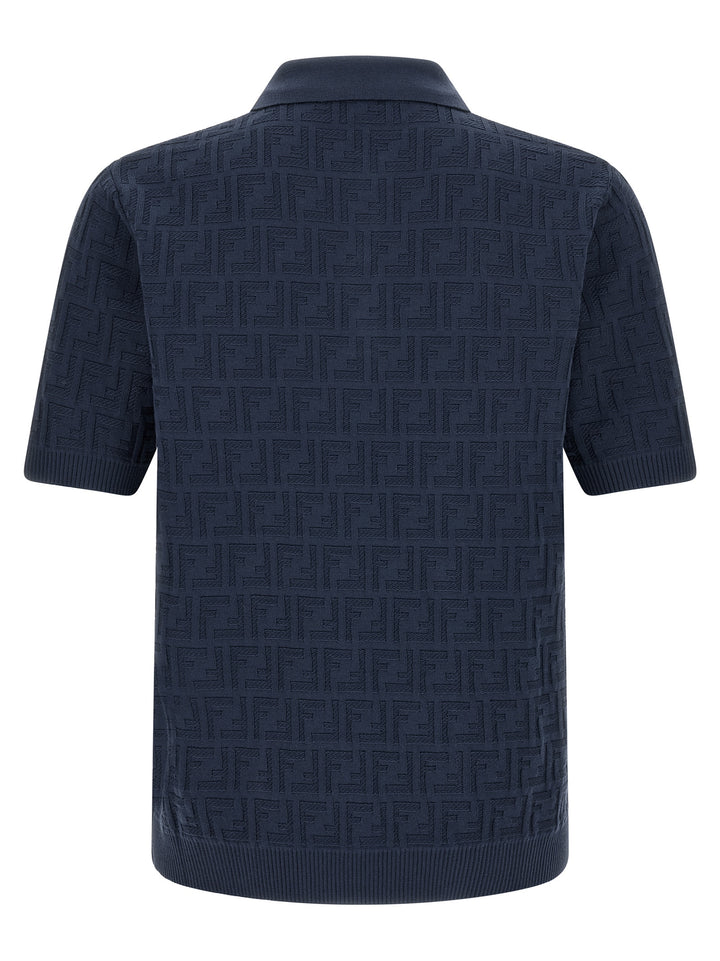 Fendi Ff Cotton  Shirt Polo - Blu | 62399c13f6e8731a7aaa6b4094cd2210f48aedfa