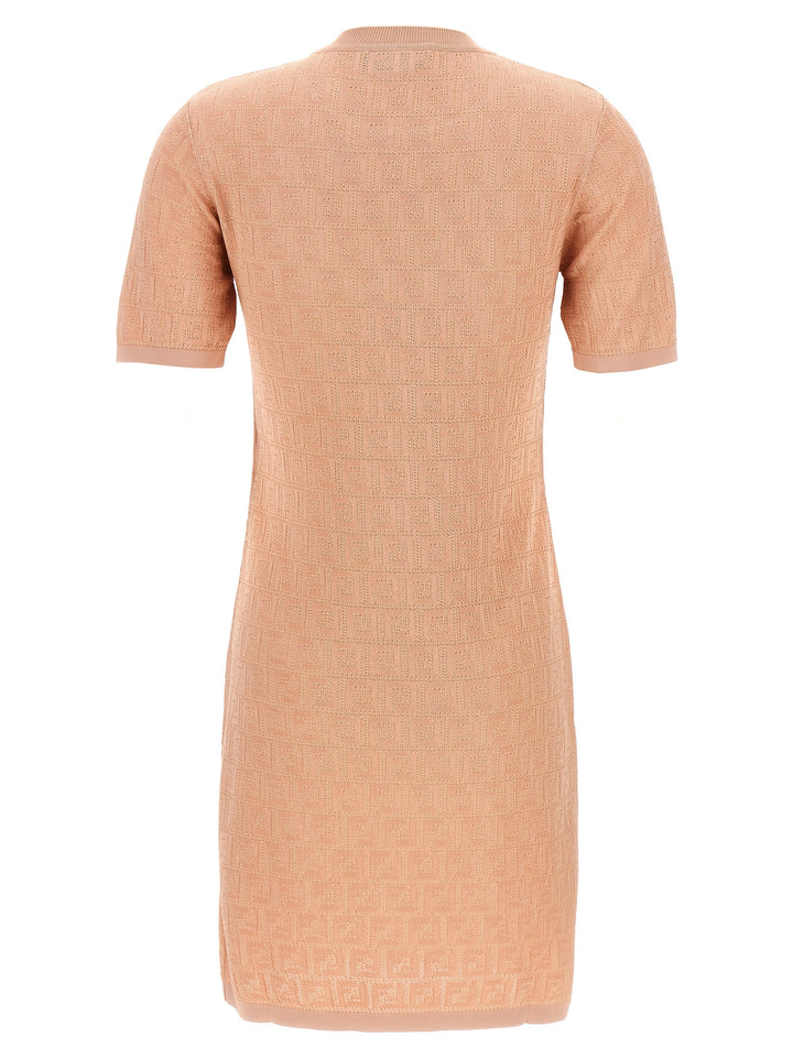 Fendi Ff Cotton Dress Abiti - Rosa | 38961c9140b69154a25fdfa324852f305f72b766