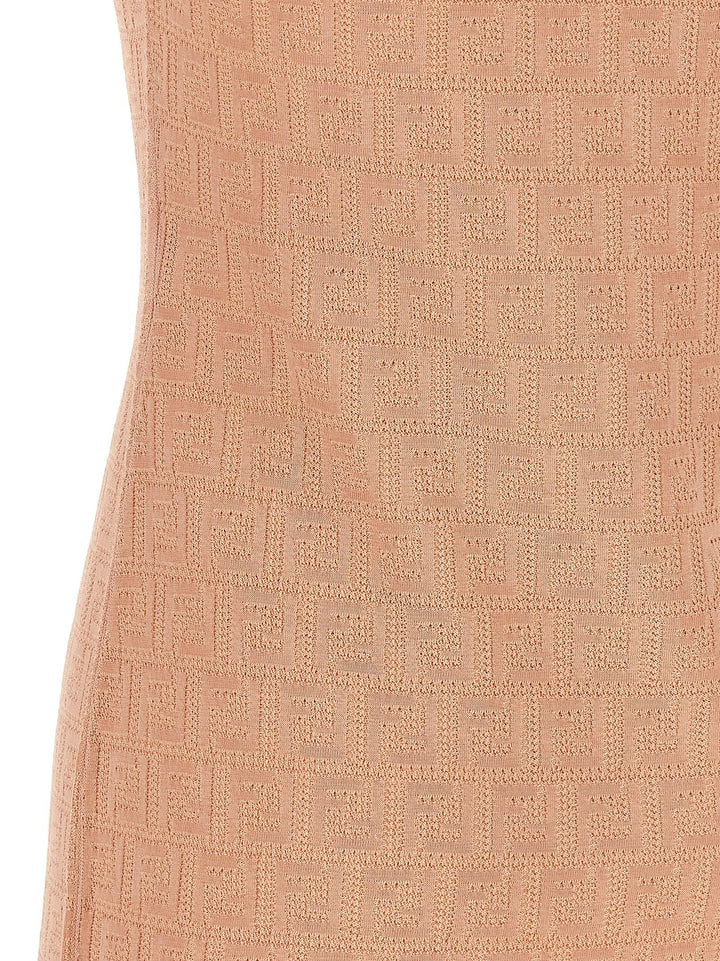 Fendi Ff Cotton Dress Abiti - Rosa | 665ac2e836f22884608b5d097e439205a11f5deb