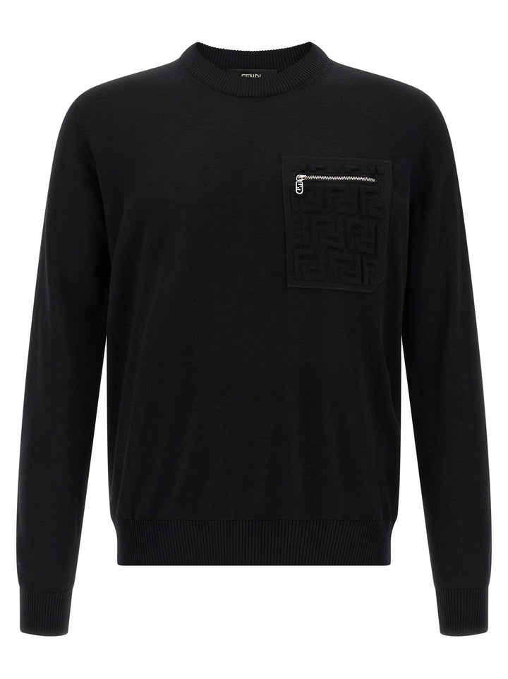 Fendi Ff Pocket Sweater Maglioni - Nero | 60e65c4fcbe96b7aa347069e9821e9673a334fe4