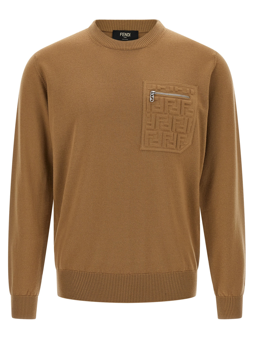 Fendi Ff Pocket Sweater Maglioni - Beige | 00149747f1d4f71714692198d434fc0980fb262d