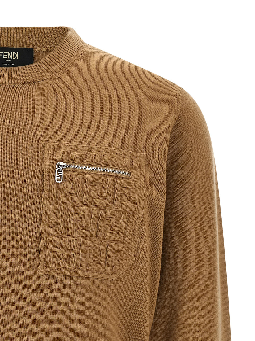 Fendi Ff Pocket Sweater Maglioni - Beige | fa95a66a2099d828fafda3eb0ca0fe80c4180a2e