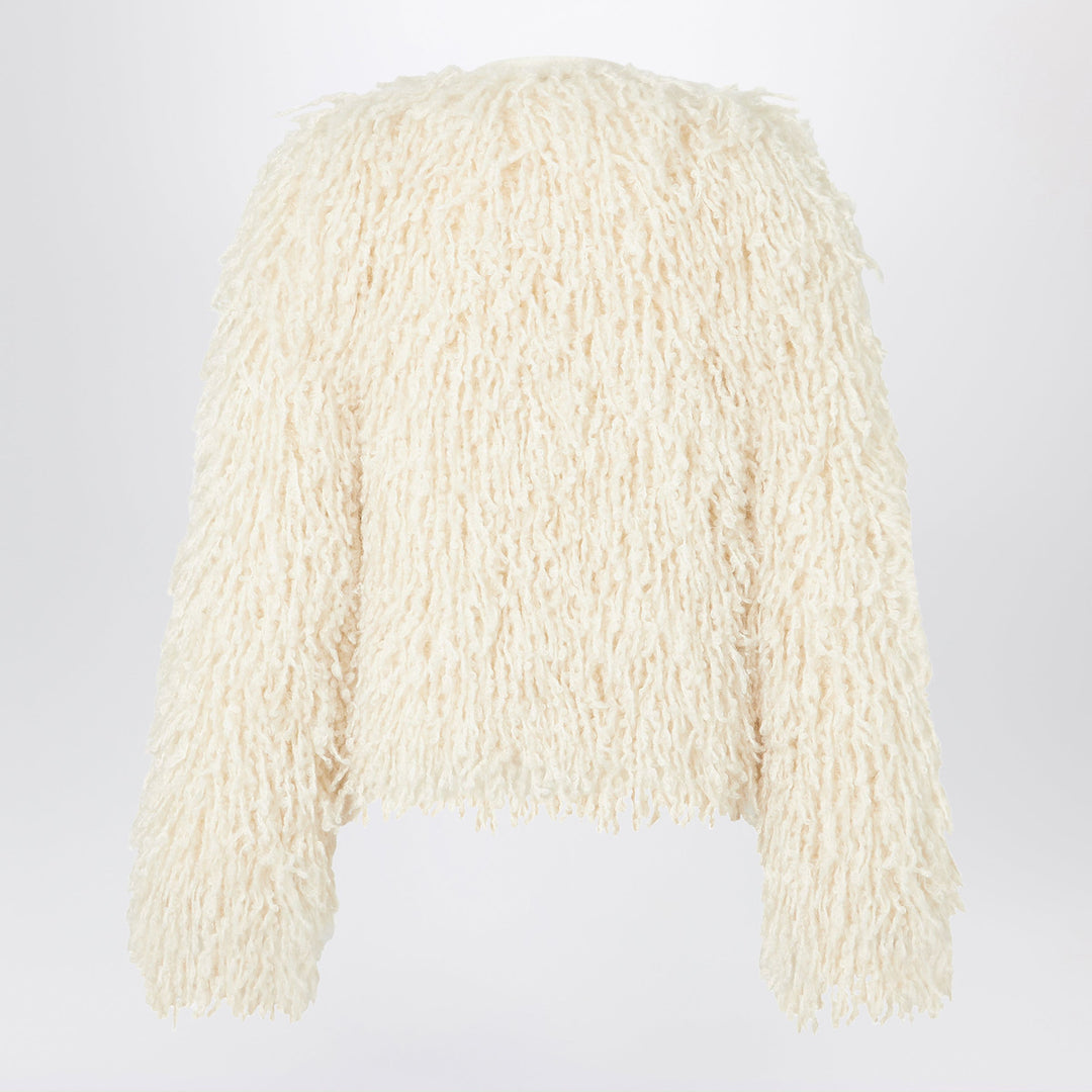 Fendi Elfenbeinfarbene Cropped-Jacke aus Kaschmir und Mohair