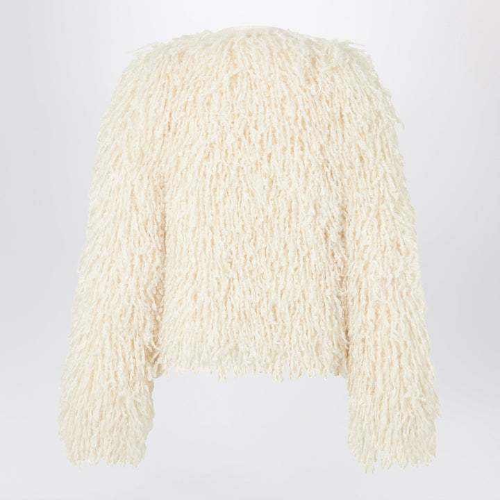 Fendi Elfenbeinfarbene Cropped-Jacke aus Kaschmir und Mohair