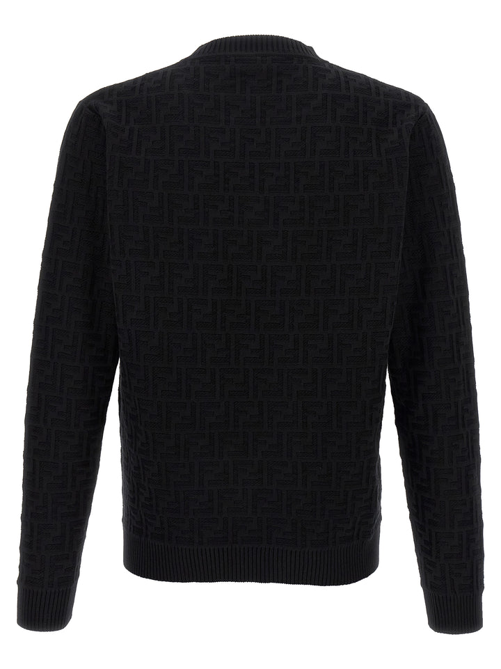 Fendi Ff Jacquard Sweater Maglioni - Nero | 414486531e66a6750033070849043624bba1151c
