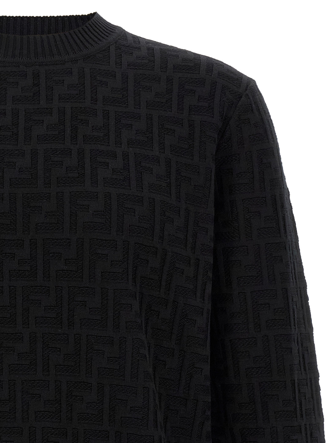 Fendi Ff Jacquard Sweater Maglioni - Nero | f3b8ba7dd59fc056d392746a1c12ca4205cab093