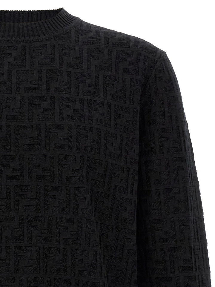 Fendi Ff Jacquard Sweater Maglioni - Nero | f3b8ba7dd59fc056d392746a1c12ca4205cab093