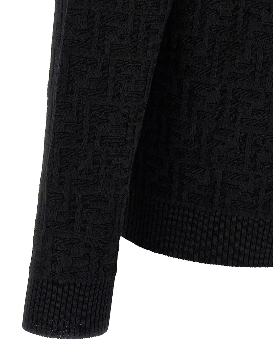 Fendi Ff Jacquard Sweater Maglioni - Nero | 7da7927e28103845ac58b72add6c7546fc220e49